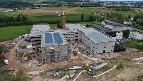 Drohnenaufnahme Baustelle LPBZ Christkindl