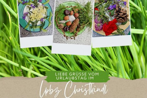 Collage mit Naturmaterialien