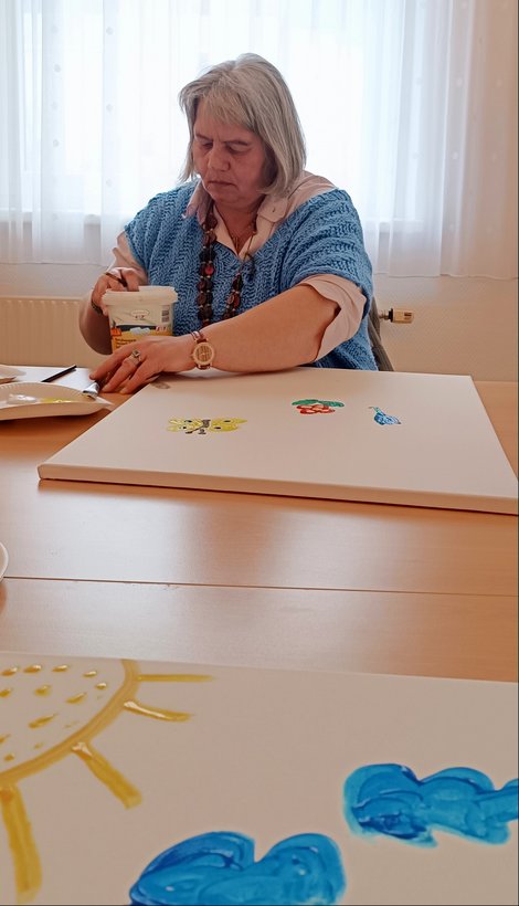 Bewohnerin beim Workshop