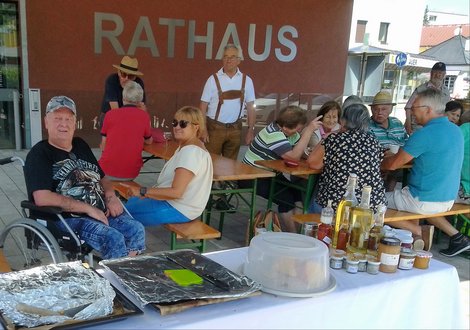 Verkaufsstand beim Laakirchner Wochenmarkt