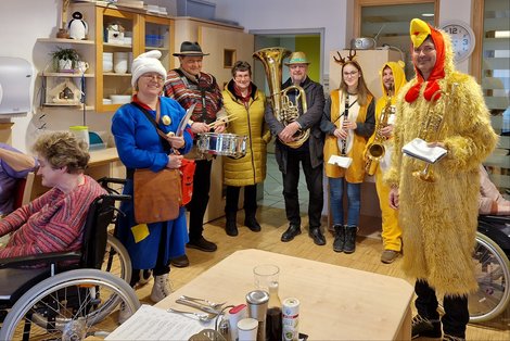 Musikanten beim Faschingblasen