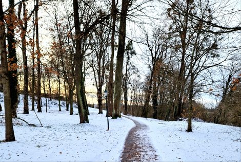 Park Schloss Haus im Winter