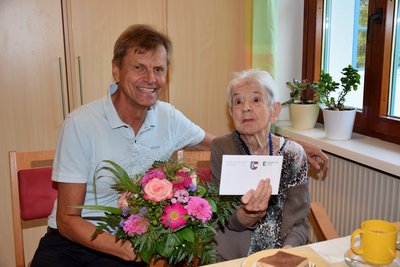 Bürgermeister Anton Silber und Rosa Fischer