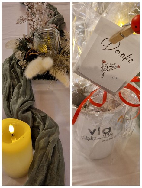 Collage Danke-Fest Tischschmuck