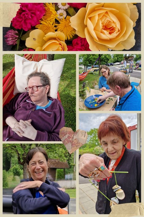 Collage Urlaubstag im Garten