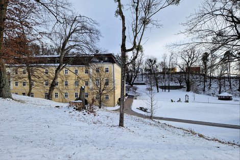 Schloss Haus im Winter