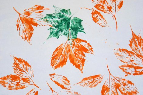 Blätterdruck orange