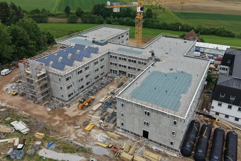 Drohnenaufnahme Baustelle LPBZ Christkindl
