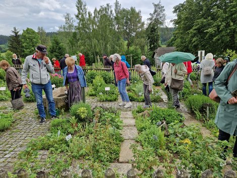 Einige ehrenamtliche MitarbeiterInnen im Kräutergarten